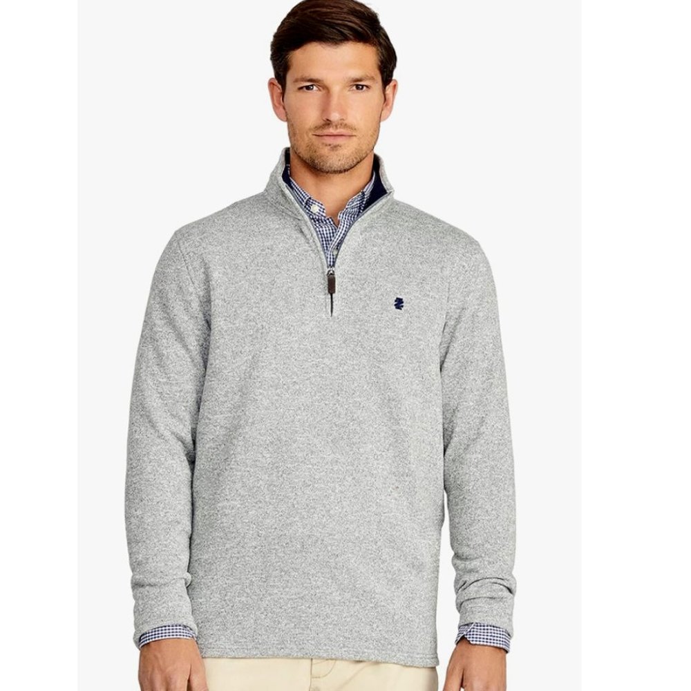 NWT Izod Men's Advantage Performance Quarter Zip Pull Over Fleece Sweater, M